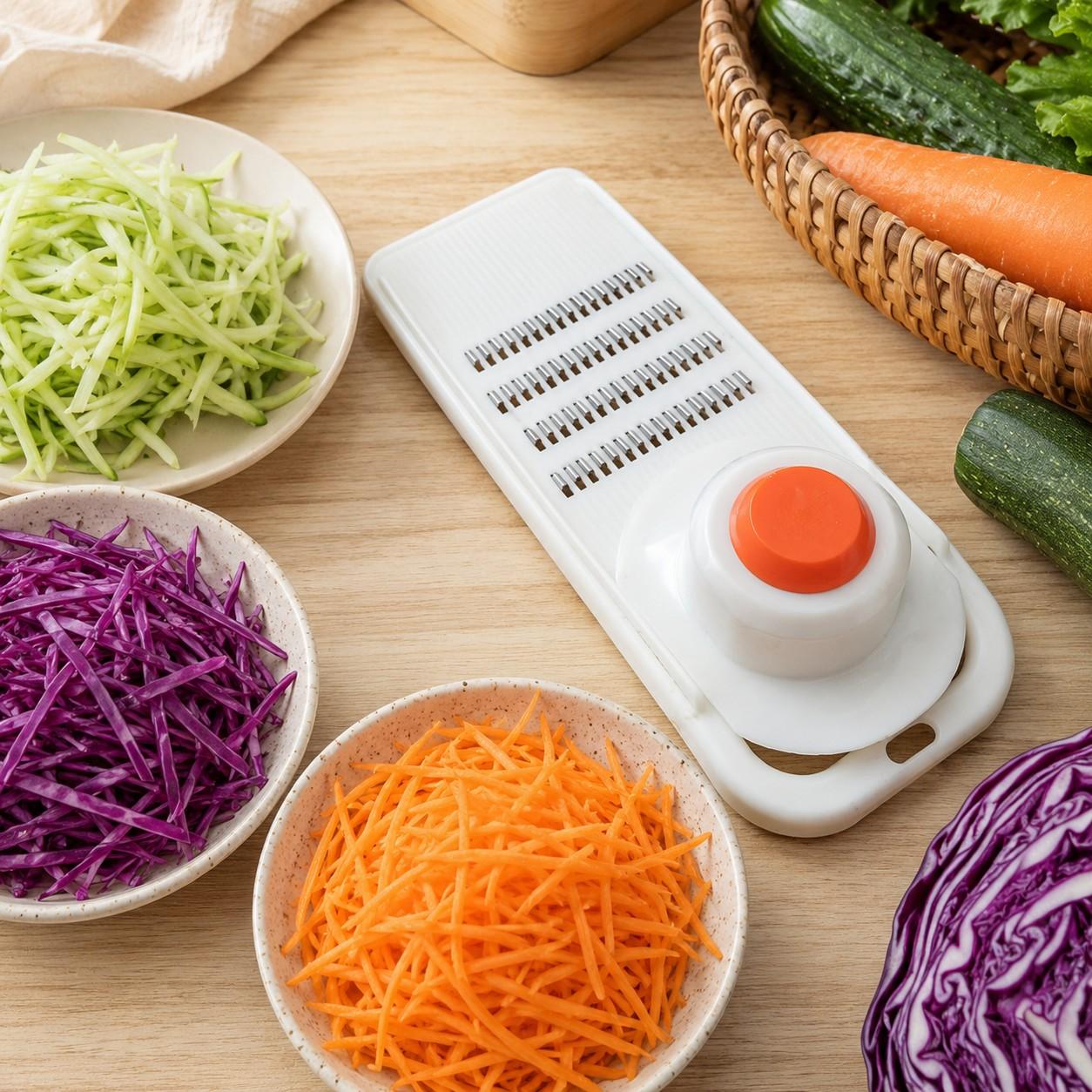 Multifunctional Manual Vegetable Slicer Shredder, Household Kitchen Cutter for Cucumber, Radish, Potato, Zucchini, Hand‑held Vegetable Shredding Tool for Home Cooking