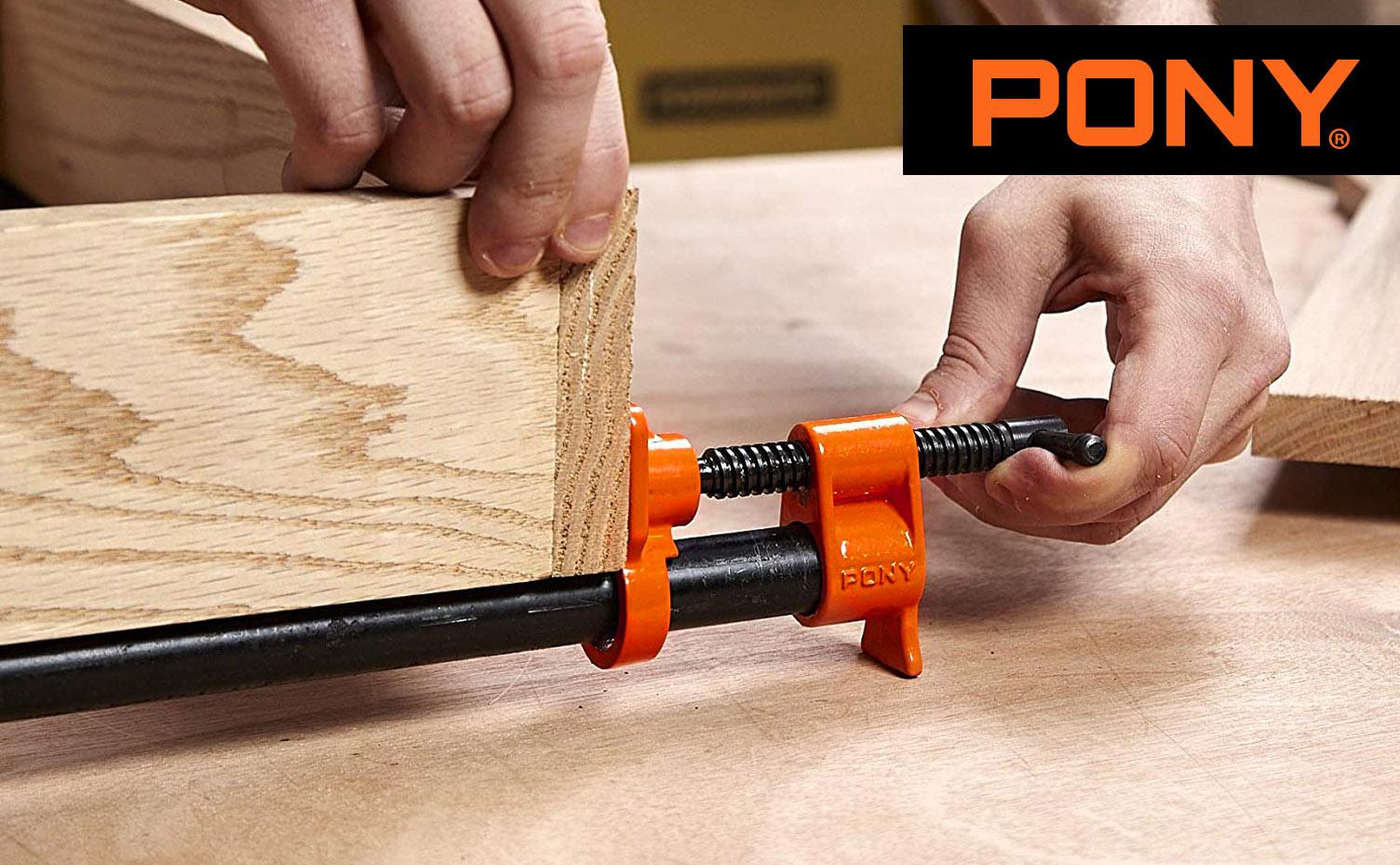 #JumpstartSale PONY 2-Pack 52 Wood Gluing Pipe Clamp Fixture for 1/2 Inch Black Pipe