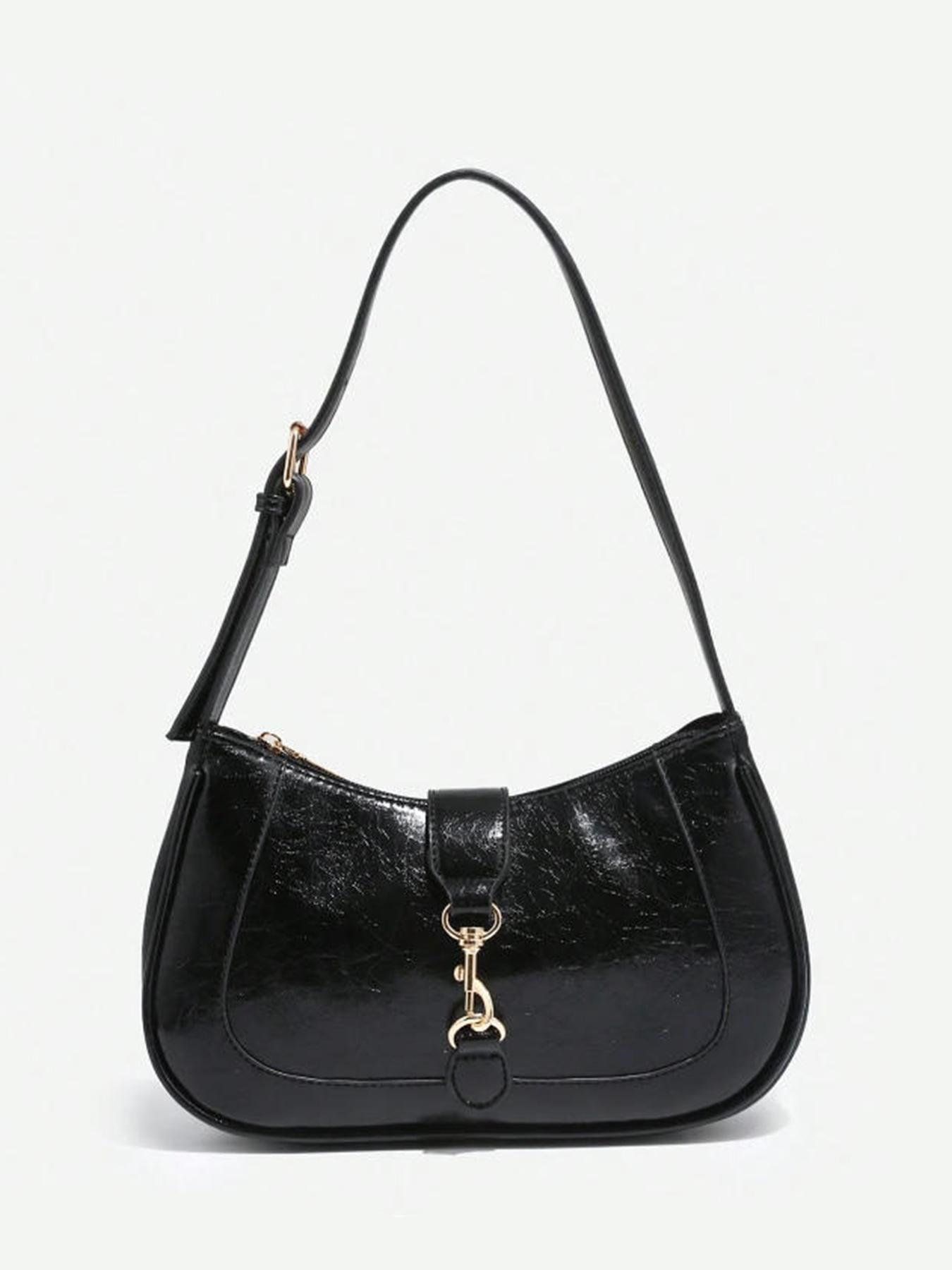 Solid color women's crossbody bag, exquisite and personalized buckle design, lightweight and simple women's shoulder bag, versatile and stylish, suitable for commuting, shopping, dating, parties, outings and other occasions, Handbag Shoulder Bag