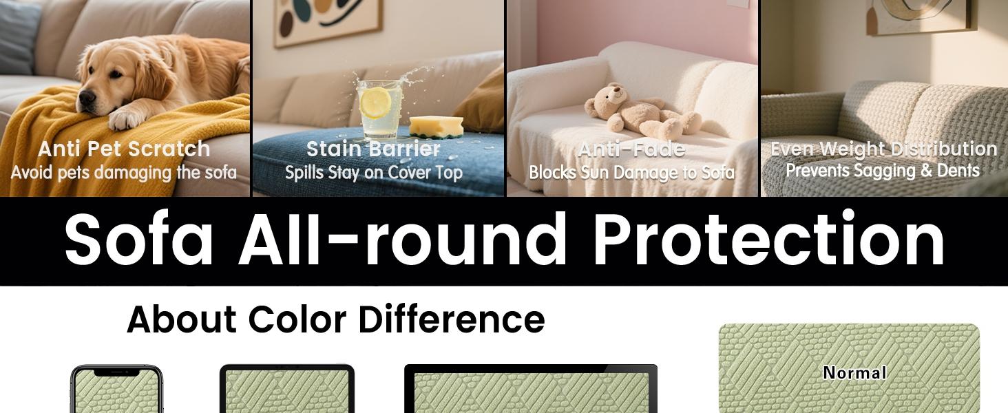 1pc Sofa Cover Pure Color Universal All-Seasons Modern Simple Design Anti-Slip Full Coverage Couch Protector for Living Room Bedroom Decor