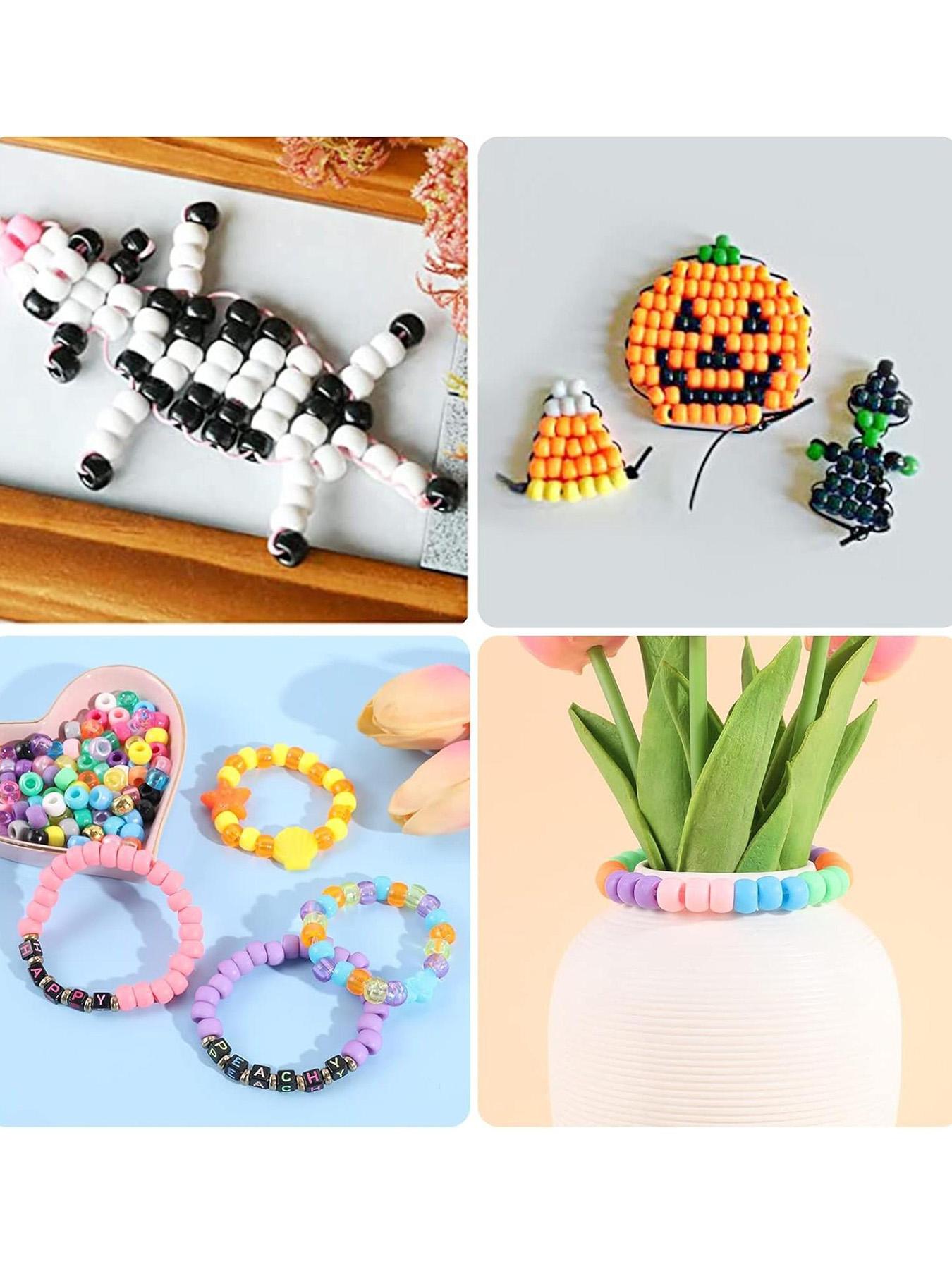 720pcs 24 Colors Pony Beads for Jewelry Making, Braided Hair Beads, Bracelet Kit, DIY Bracelets, Keychains, Fashion Gifts