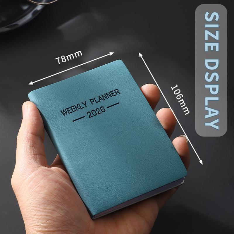 2 Pack A7 Mini Diary Planner 2026, Weekly Planner, Daily Schedule Notebook, English Language, Perfect for Organization & Planning