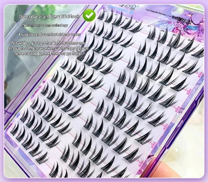 Self-adhesive Glue-free False Eyelashes Winged Fluffy Natural Thick Manga Eyes Reusable Enlarged Eyes Lashes Easy Apply 10-13mm