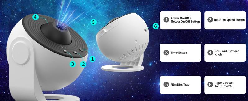 Galaxy Projector 13 in 1 Planetarium Star Projector Realistic Starry Sky Night Light with Solar System Constellation Moon for Kids Adults Bedroom Ceiling Home Theater Living Room Decor Led Multicolor