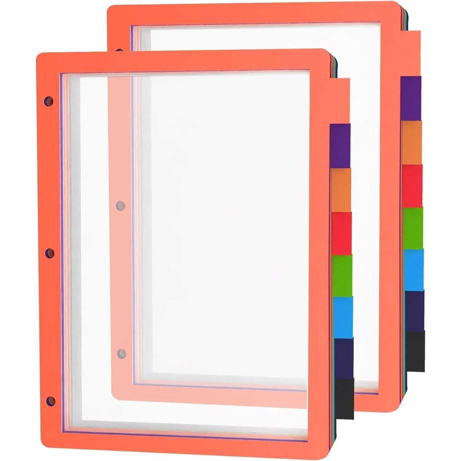 16Pcs/2 Set 8 Tab Dividers for 3 Ring Binder, Clear, Dividers with Tabs | Page Folder Dividers, Plastic Tabbed File Dividers with Tabs, Three Ring Binder Index Dividers