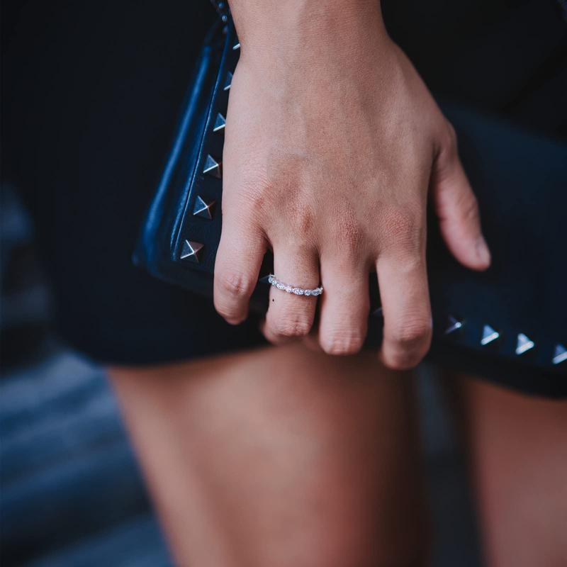 EAMTI 925 Sterling Silver Wedding Band for Women Cubic Zirconia Marquise & Round Milgrain Half Eternity Stackable Ring EAMTI 925 Sterling Silver Wedding Band for Women Cubic Zirconia Marquise & Round Milgrain Half Eternity Stackable Ring