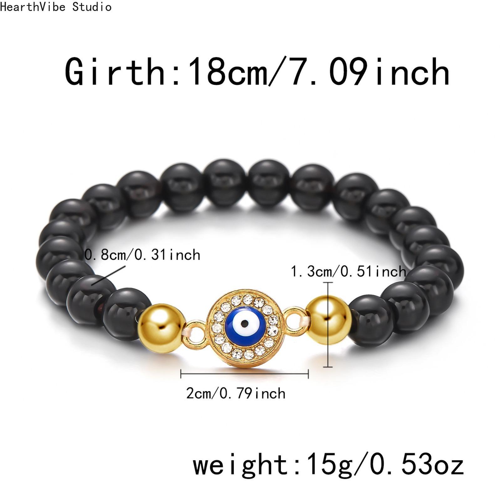 8mm Evil Eye Hematite Beaded Bracelet for Men Women | Unisex StretchEnergy Protection Bracelet, Hypoallergenic Anxiety Relief Grounding Stone Jewelry 8mm Evil Eye Hematite Beaded Bracelet for Men Women | Unisex StretchEnergy Protection Bracelet, Hypoallergenic Anxiety Relief Grounding Stone Jewelry