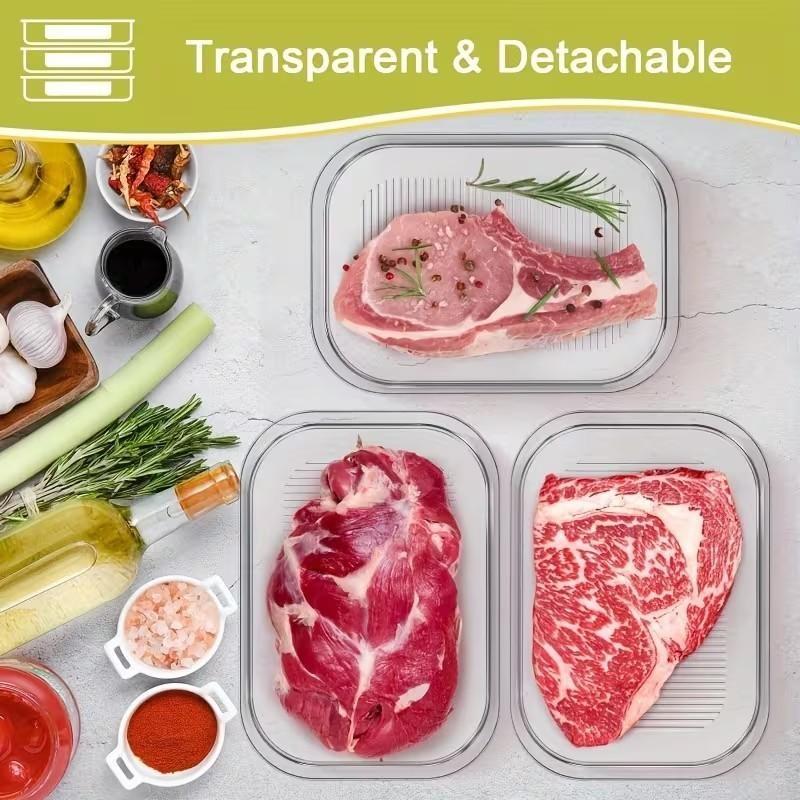 4 Layer Stackable Food Storage Containers, Refrigerator Organizer Box, Meat Preservation Box, Reusable Sealed Leak-Proof Design, Fridge Storage Container, Leakproof Container, Stackable Airtight