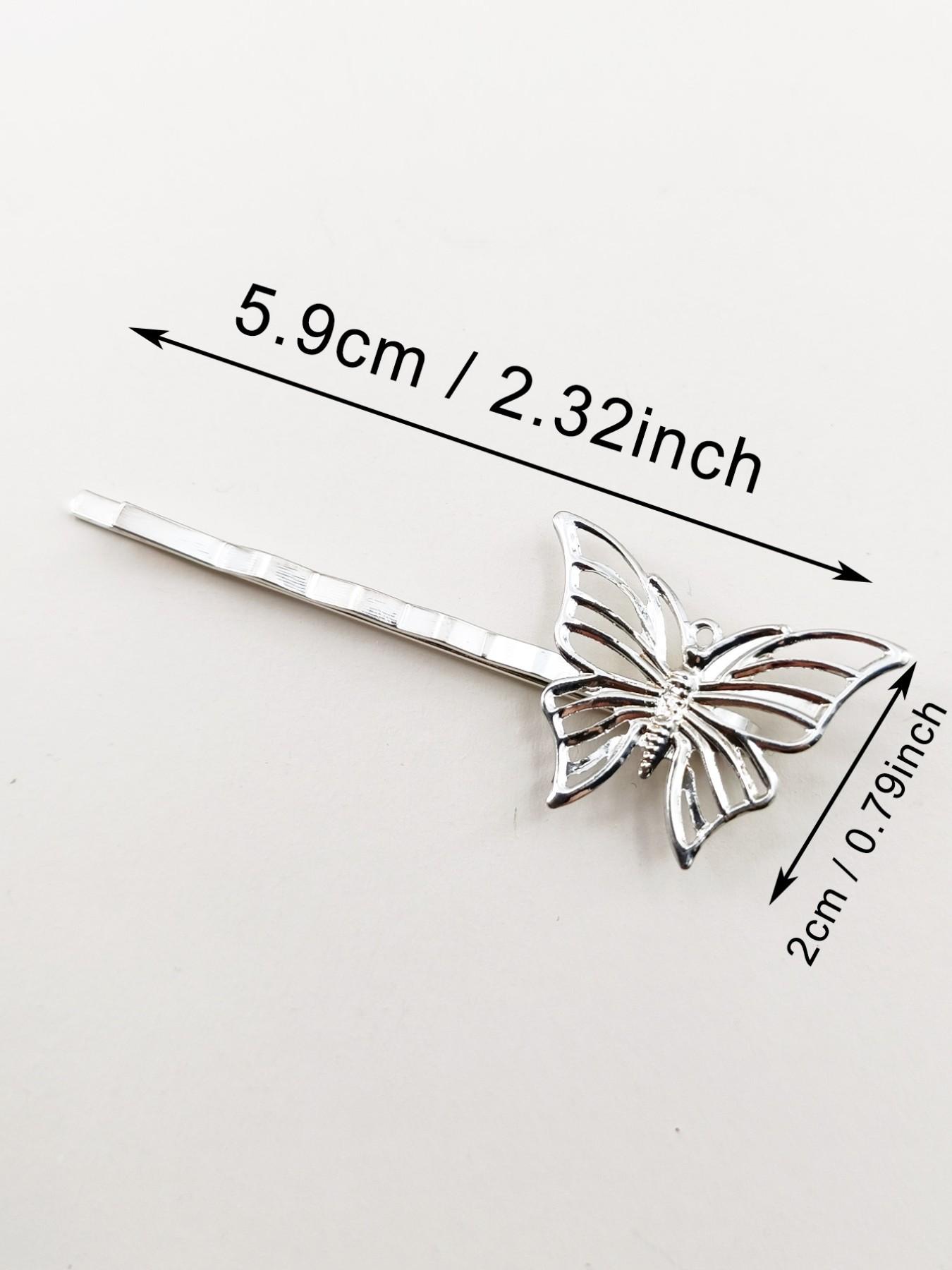 Elegant Butterfly Hair Clips Set of 4, Metal Material, Hollow Design, Perfect for Parties, Beaches, Travel, Compact and Portable