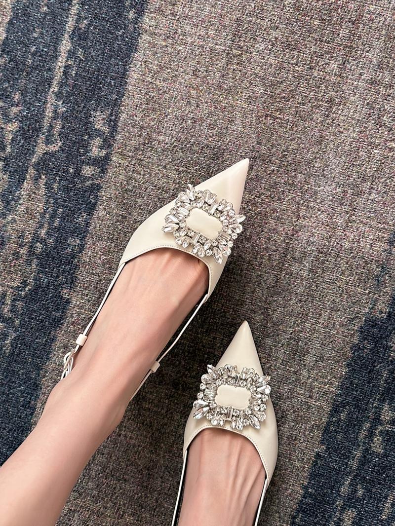 Women's Elegant Rhinestone Decorated Stiletto Heels, Trendy Pointed Toe High Heels, Fashionable Heels for Party & Daily Wear, Walking Shoes