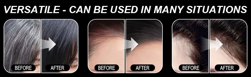 Hairline Powder for Bald Spots, Eyebrows, Beard Line, Light-Blonde Hair Fibers for Thinning Hair Shadow Powder Root Cover Up (Black) Haircare Cosmetic