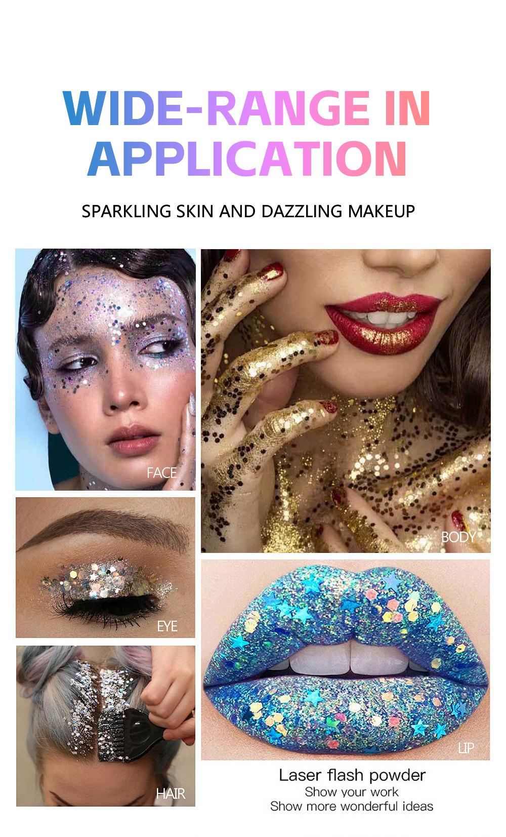 1PC Fit Colors Glitter Stick, 12 Colors Available, Holographic Chunky Glitter, for Face Hair & Body, Long-Lasting, for Festival Rave & Game Day Fan Party, Body Glitter Gel, Cosmetic Sparkle Stick
