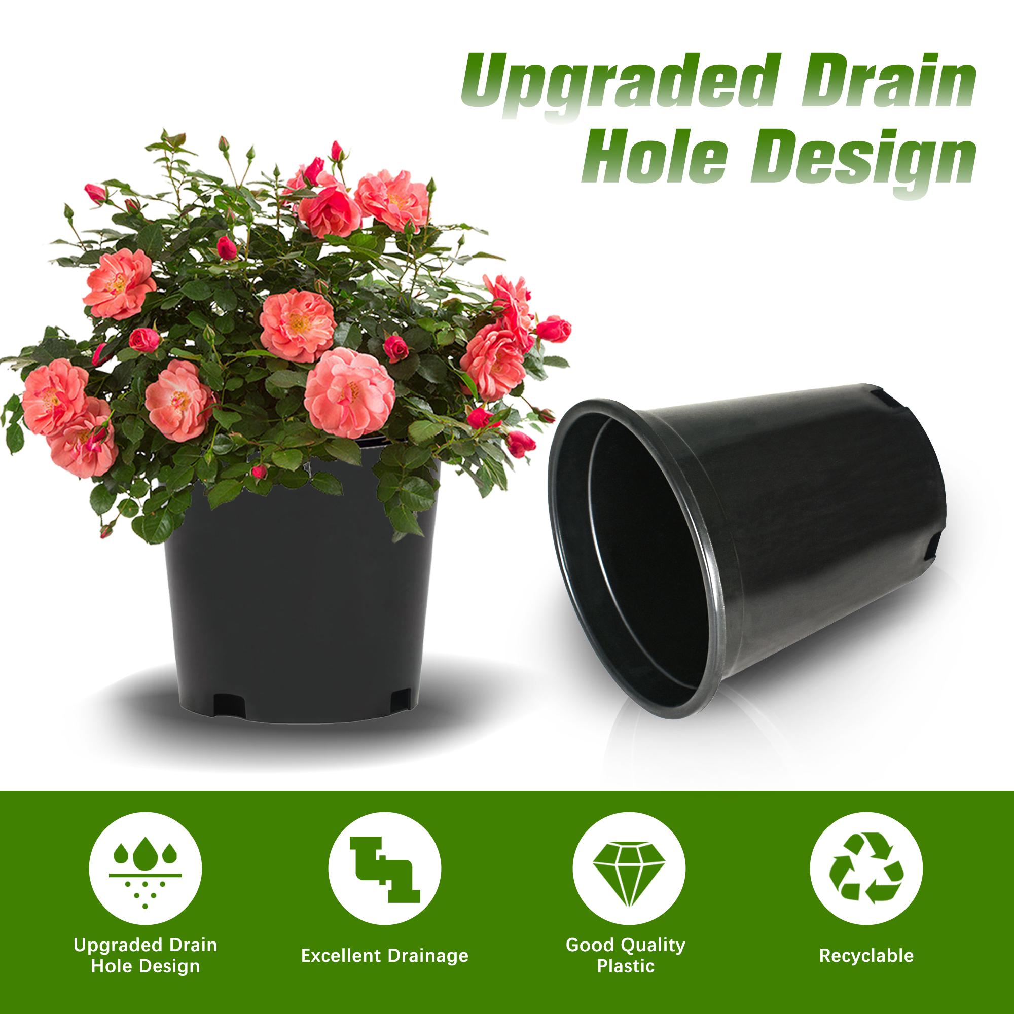 Findmall 10PC Black Trade Gallon Root Garden Container Premium Nursery Pots