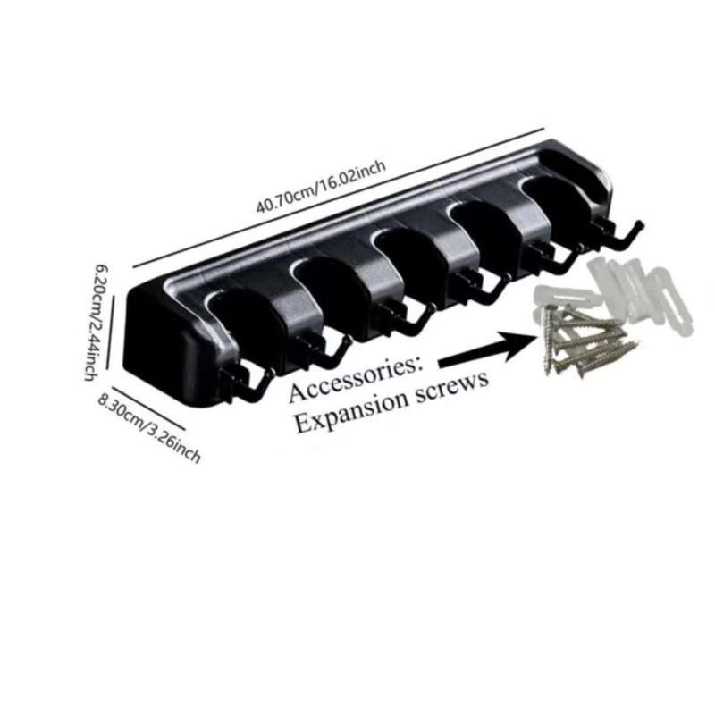 Multi-function Magic Broom & Mop Hook, WallMounted Storage, 1 Count Multi-grid Broom &Mop Holder, Portable Household Broom & MopOrganizer, Plastic Hooks, Space Saver Organizer, Home Supplies #TOPPICKS