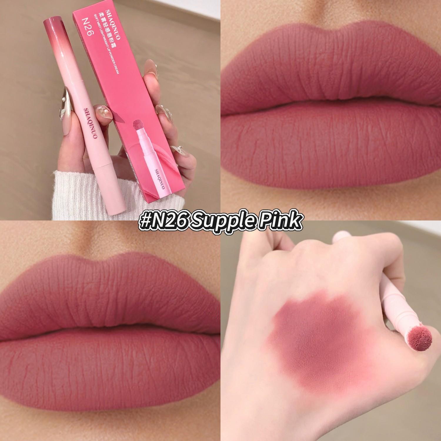 Soft Matte Lip Powder Foundation, Smooth Application, Long-Lasting Wear, Lightweight Formula, Ideal for All Skin Types