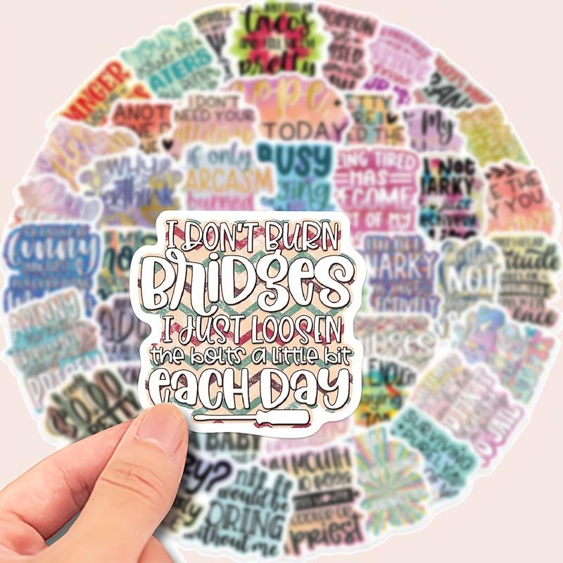 50pcs Funny Sarcasm Stickers, Colorful Graffiti Decorations for Phones Laptops Water Bottles Helmets, Perfect for Daily & Holiday Use