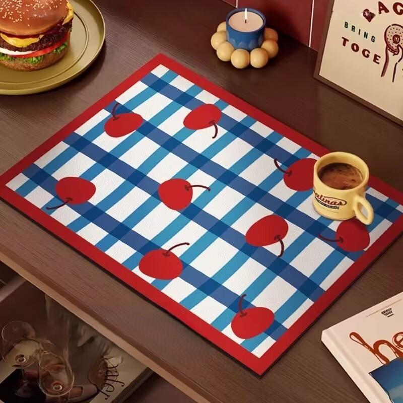 Kitchen Countertop Mat Waterproof Oil-Resistant, Coffee Machine Pad, Home Dining Table Bar Tea Insulating Cup Mat, Cartoon Retro Design