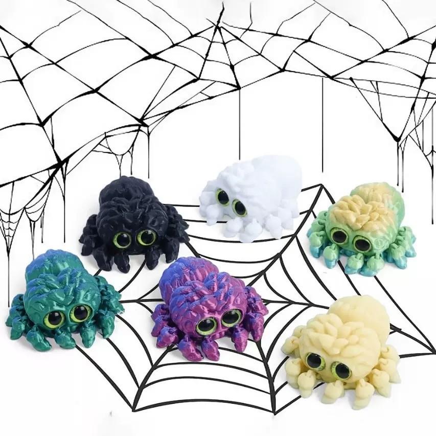 5 counts Cute Multicolor Spider Decor, Daytime Home &Office Decoration, Artistic Animal Tank Ornament,Durable Plastic Video Game Theme, Collectible Figurine