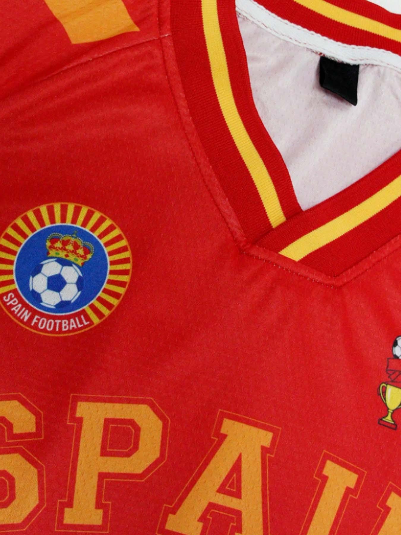 Men's Retro Football Jersey, Spanish Style Soccer Shirt, Classic Stripes, Fan-Designed, Casual Streetwear Football Top