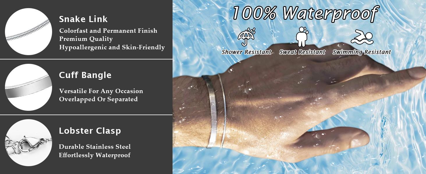PEALICIOUS Bracelets for Men Jewelry as 2 PCS Silver/Gold Bracelet for Men Chain, 7-10In Stainless Steel Bracelets for Men Fathers Days Gifts for Boys Pulseras Para Hombres Mens Accessories