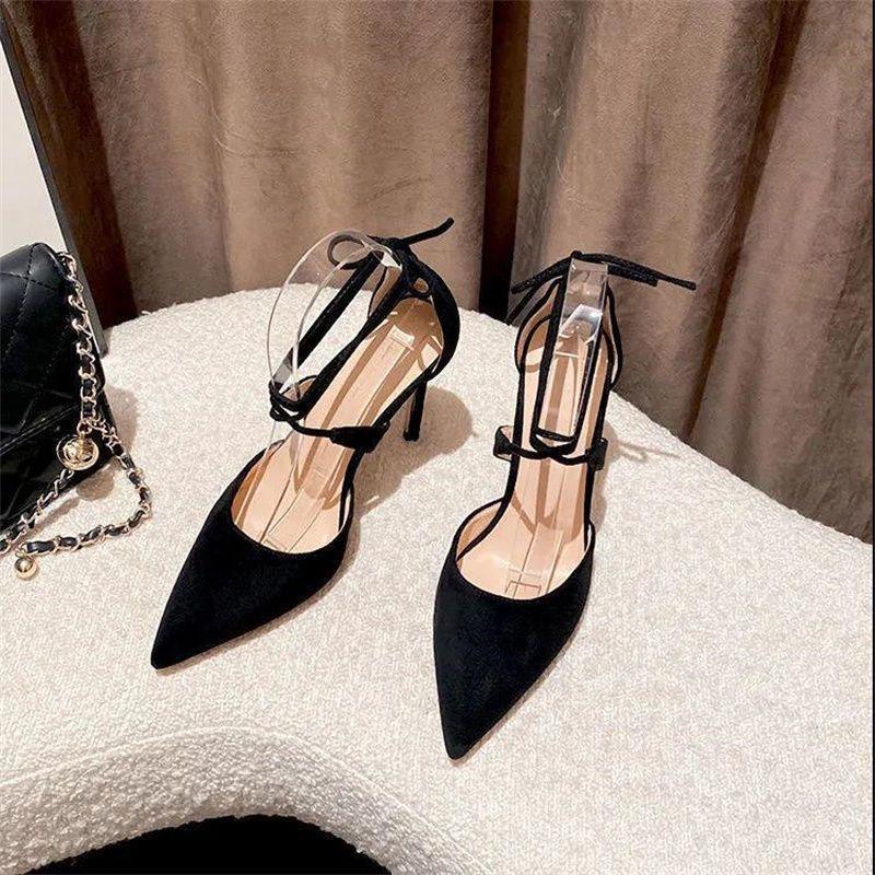 Cross Strap Stiletto High Heels for Women Stylish Pointed Toe Sexy Summer Fairy Niche Sandals