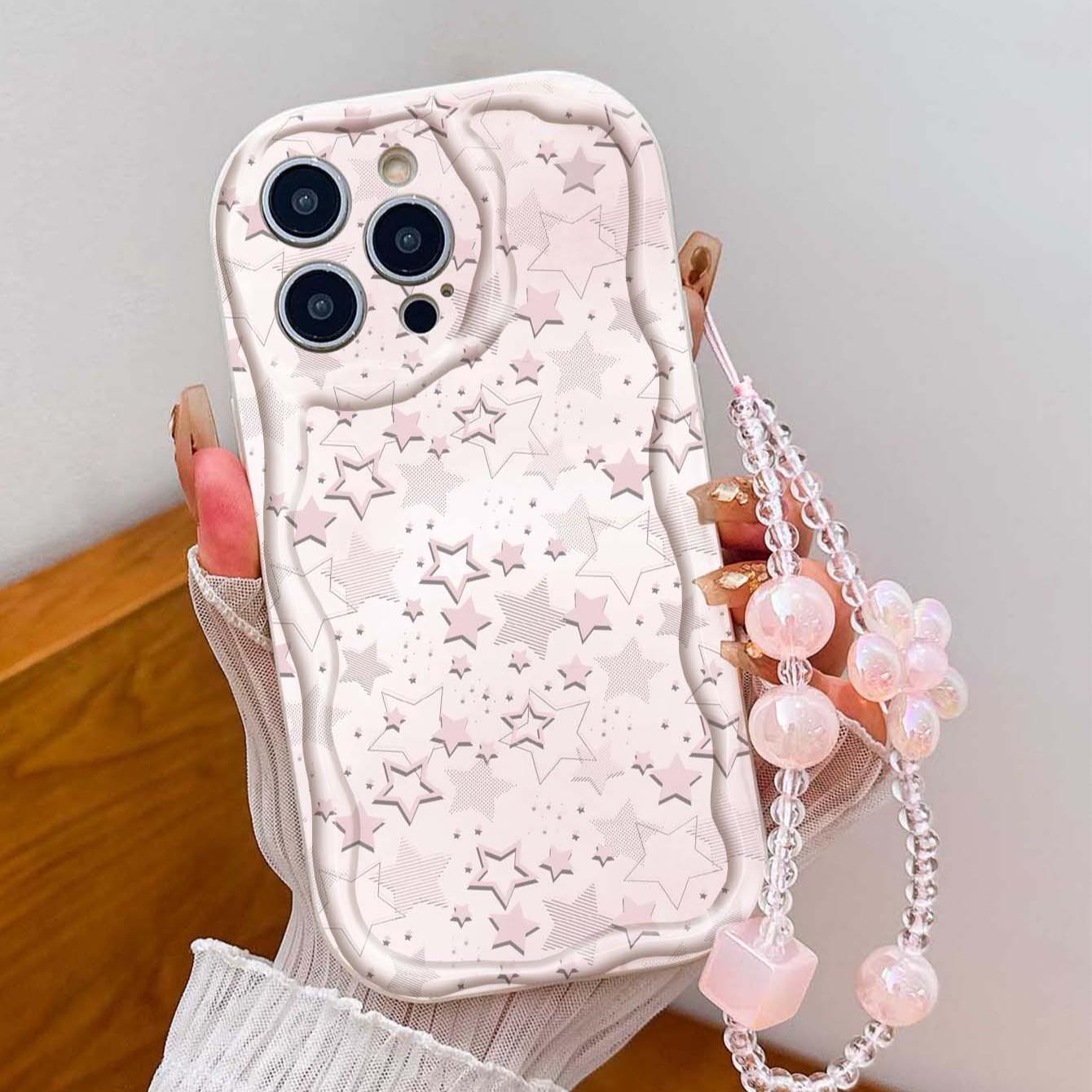 Sparkly Dollar Chain Pattern Tpu Wave Edge Anti-Drop Phone Case for Apple iPhone 17 Pro Max/16/16 Pro Max/11/13/14/15, Girl's Gift