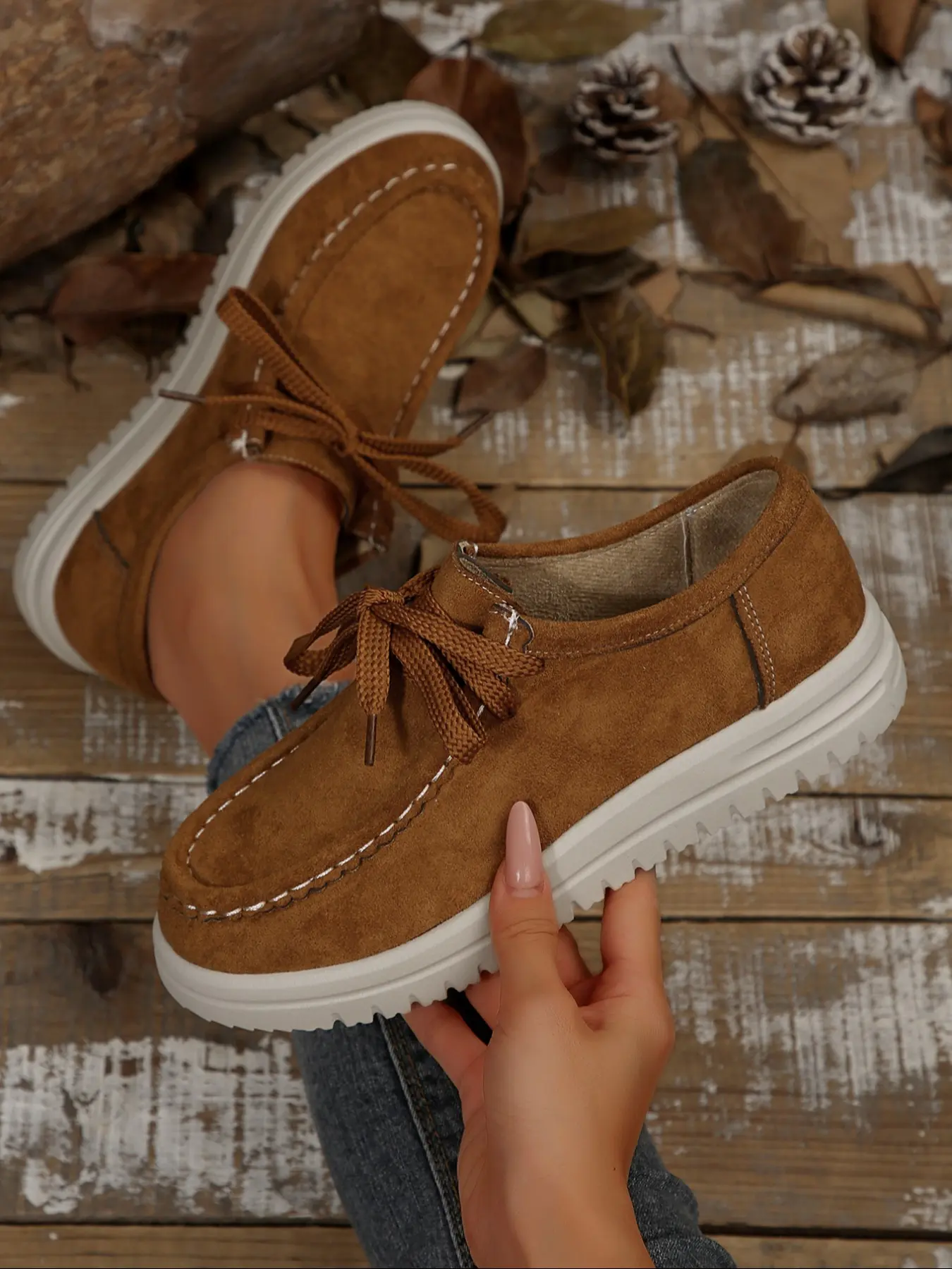 Women's Casual Comfortable Flat Shoes, Spring & Fall Outdoor Slip-On Round Toe Design, Perfect for Daily Commuting & Vacation Wear, Casual Flats, Round Toe Loafers, Minimalist Casual Shoes
