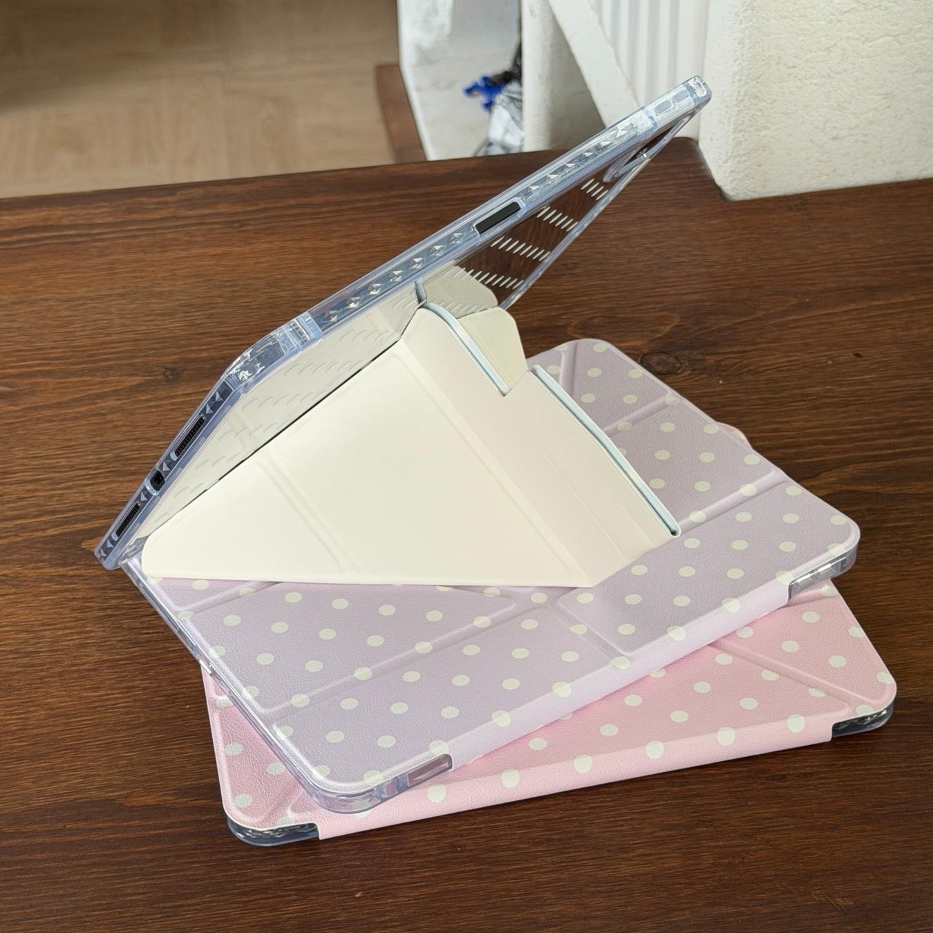 Acrylic Tablet Case for iPad Pro 12.9 Inch, Foldable Stand Design, Tablet Protective Cover, Durable Protection Cover, Stylish Gift for Girls & Women