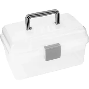 10-Inch 2 Clear Craft Organizer Box Container for Sewing, Painting, Arts