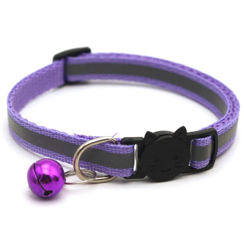 Cost-Effective Adjustable Snap-On Cat Collar With Bells Reflective Sturdy Nylon Collar For Kittens Cat Pet Supplies Cat Necklace