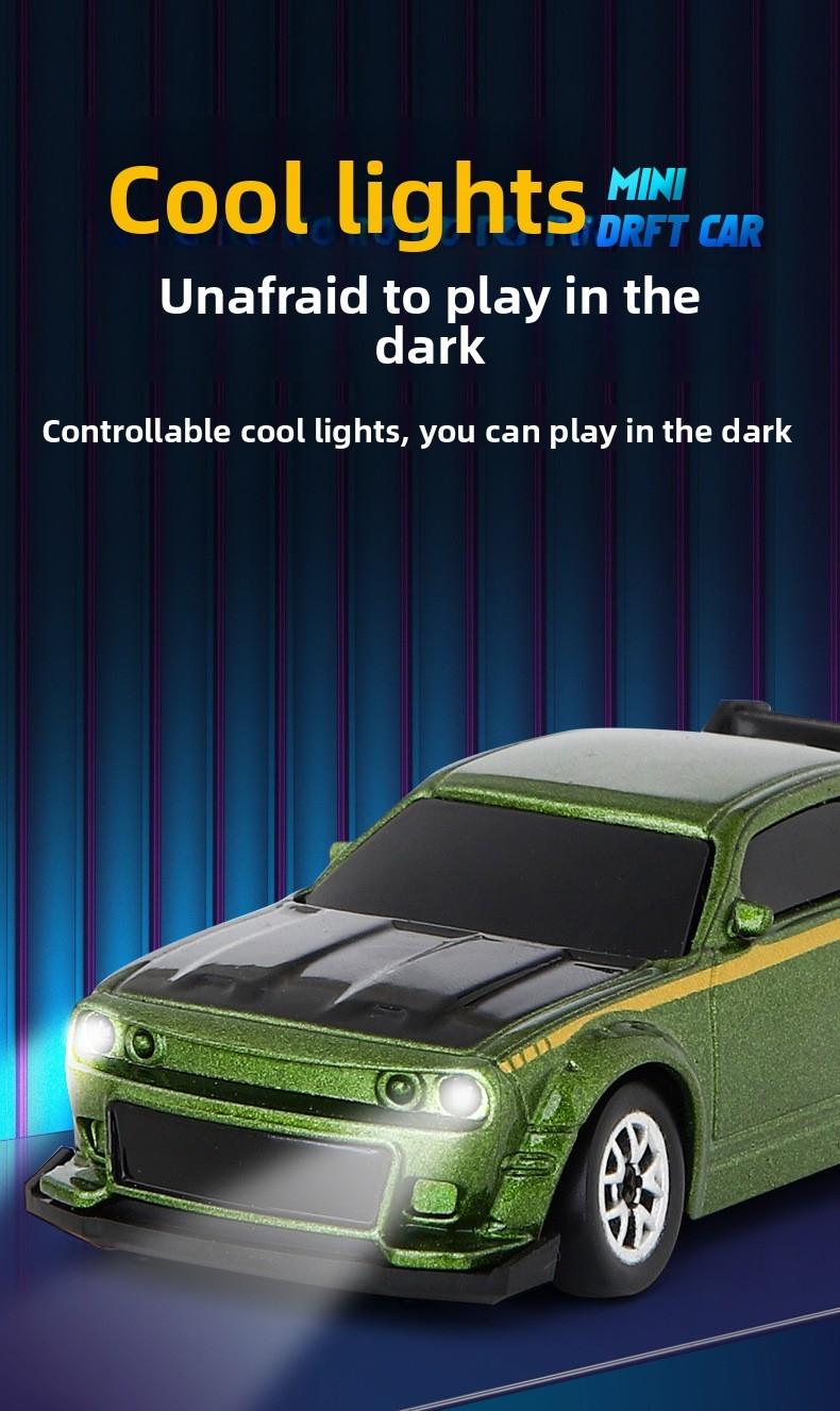 1:64 Mini RC Remote Control Car, Full Proportion Four-Wheel Drift, 2.4g Micro Pocket Race Car, Desktop Model Toy Gift for Boys