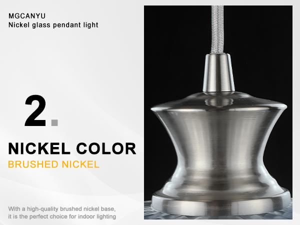 Modern Glass Pendant Lights Kitchen Island, 11.8" Glass Light Fixtures Brushed Chrome Flower Vintage Lighting Glass Ceiling Chandelier for Dining Living Room Restaurant Bedroom Foyer Entryway