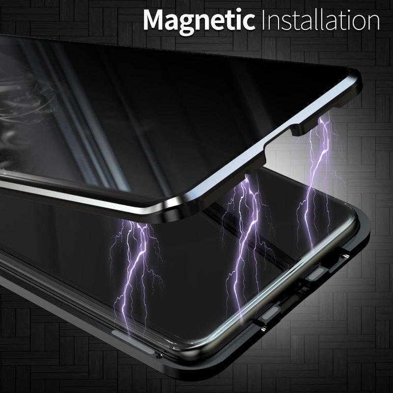 Anti Peeping Magnetic Case for Samsung S25 S24 S23 S22 S21 Ultra Note 20 S23 FE Double Sided Tempered Glass Cover