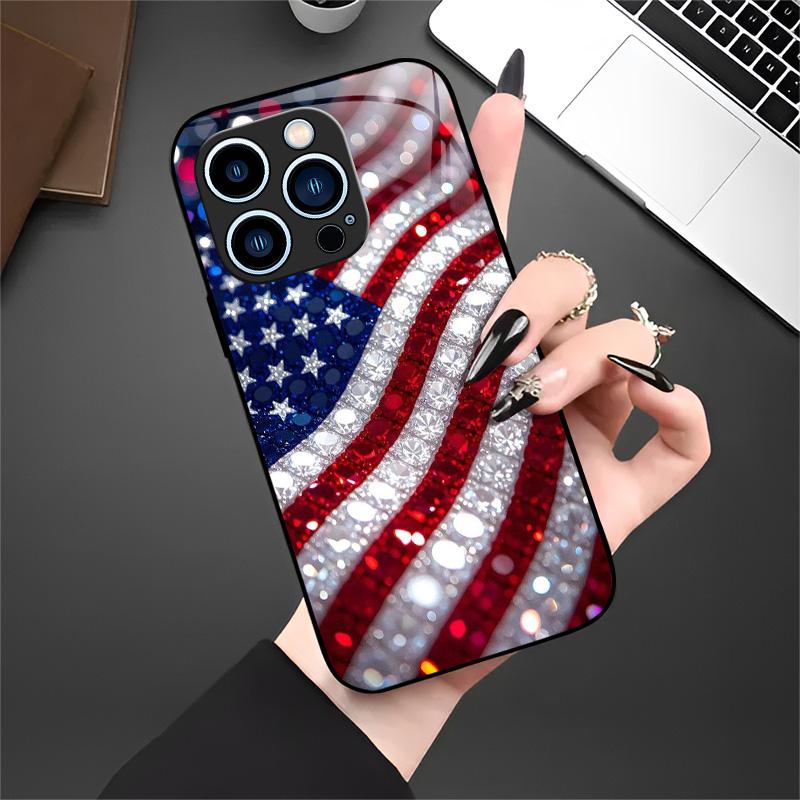 Patriotic American Flag Phone Case compatible with iPhone 16/15/14/13/12/11 and Samsung Galaxy S26/S25/S24/S23/S22, slim protective cover for Independence Day (July 4th) — 975