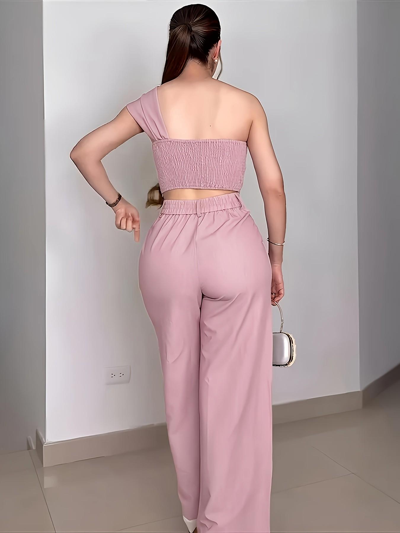 New Spring Summer American Style Chic Off-Shoulder Floral Set Waist Cinching Crop Top Wide Leg Pants Sweet Desire Date