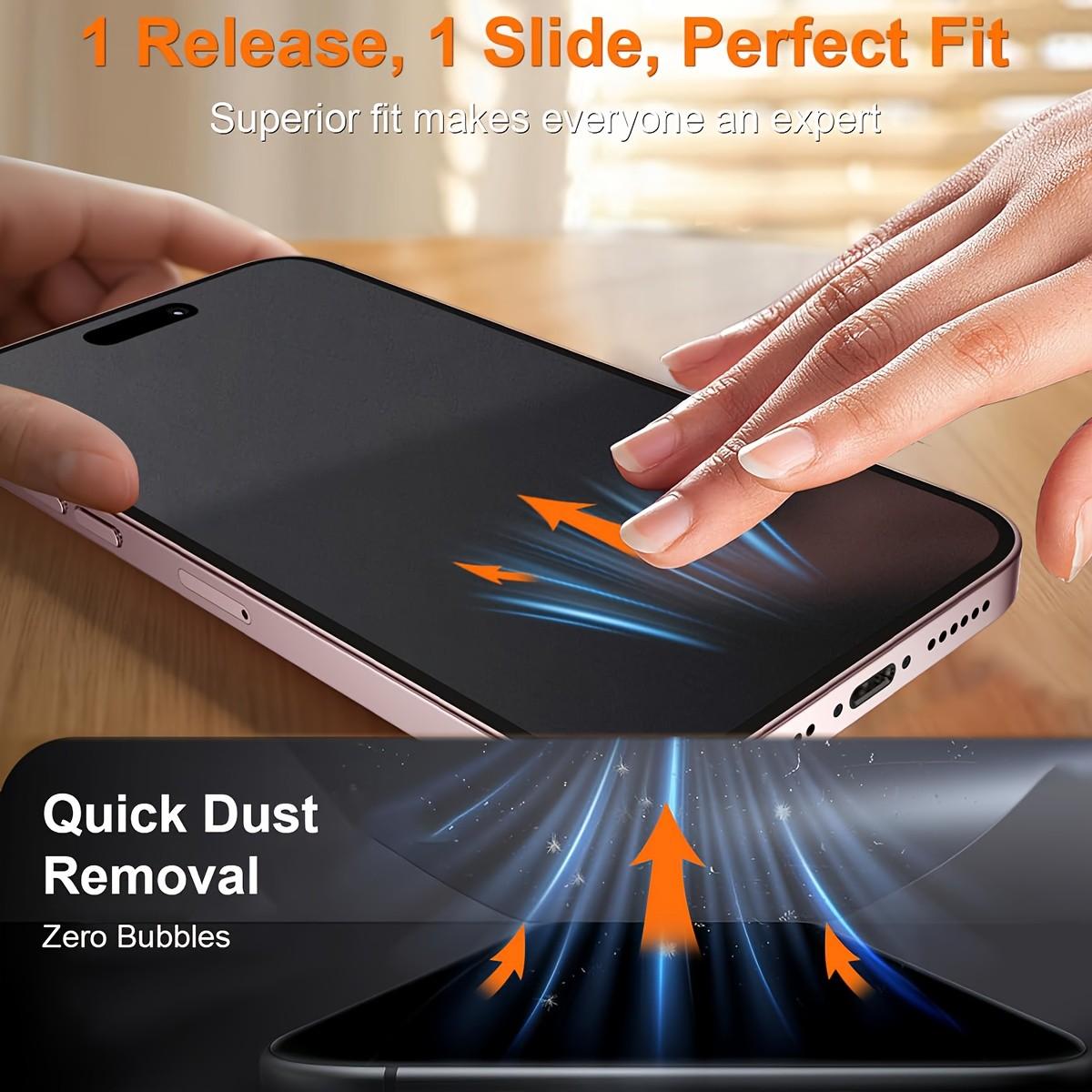 2-pcs Full Coverage Matte Frosted Privacy Screen Protector, Compatible with iPhone 17 Pro Max/17 Air/16 Pro Max/16 Plus/16E/15 Pro Max/14/13/12/11 Anti-Spy, 9H+ Hardness, Upgraded Edge Protection, Anti-Drop, Anti-Scratch, Easy Installation, Bubble-Free.