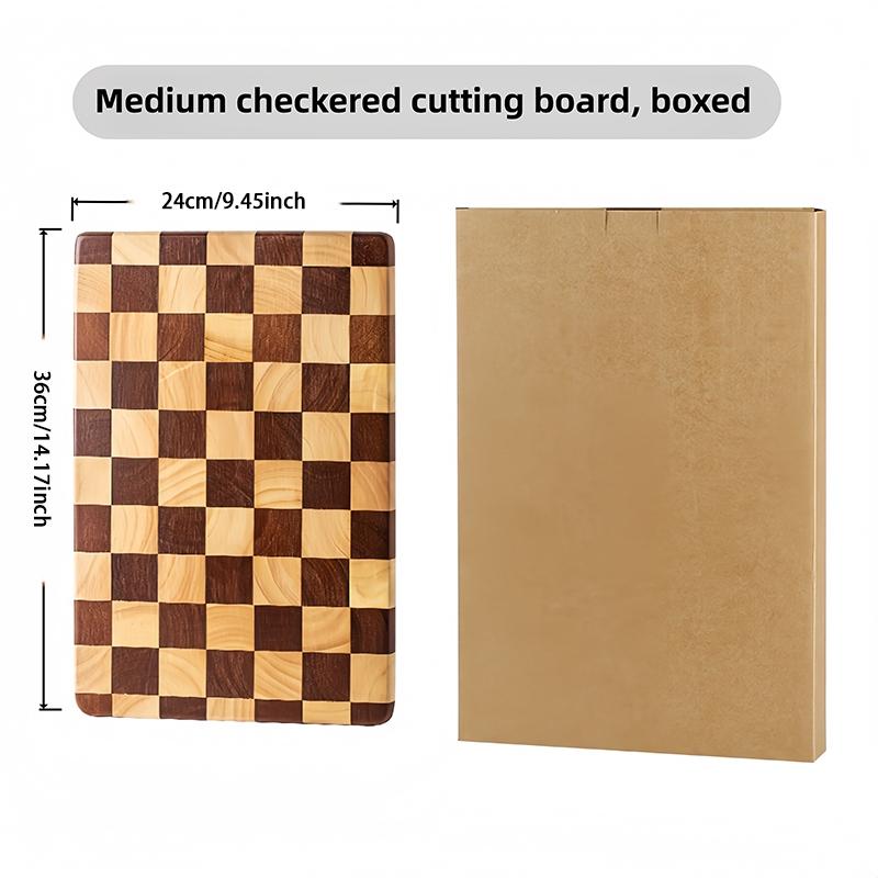 1PC Creative Checkered Wooden Cutting Board, Home Chopping Board, Mosaic Vegetable Cutting Board, Kitchen Food Prep Board, Fruit Solid Wood Board, Cooking Cutting Board, Durable Cutting Boards, Kitchenware