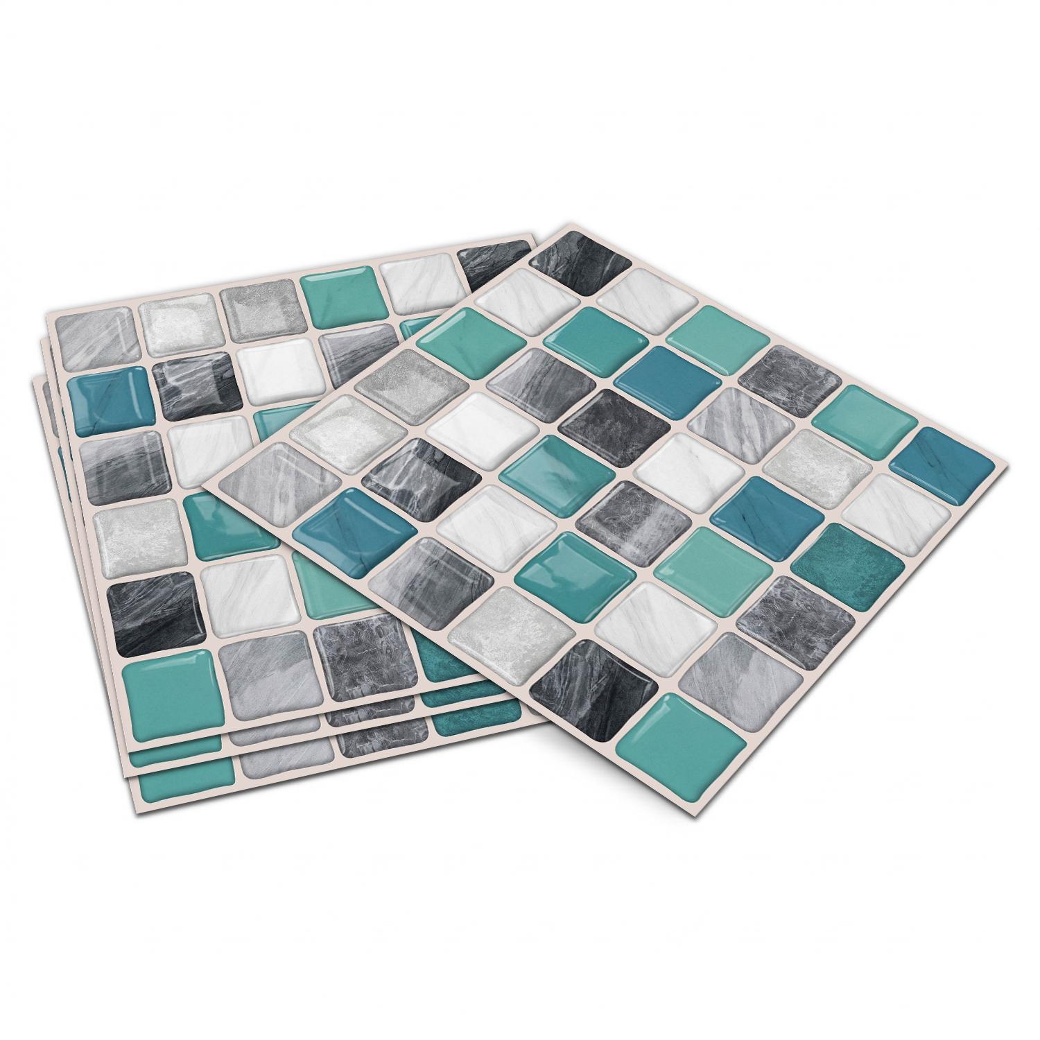 Detachable Mosaic Tile Stickers - 3D Crystal Epoxy Coating, High Definition Print, Thick Release Paper & Super Strong Glue For Long-Lasting Home Decor Stickers (12/24 Pieces)