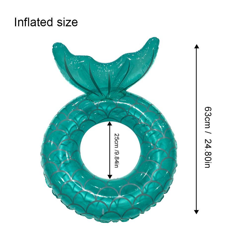 Multi-Sized Inflatable Swimming Pool Float Tube, Heavy-Duty UV Resistant Mermaid Tail Ring Inflatable Circle for Children and Adults, Colorful Pool Party Accessory Water Activities