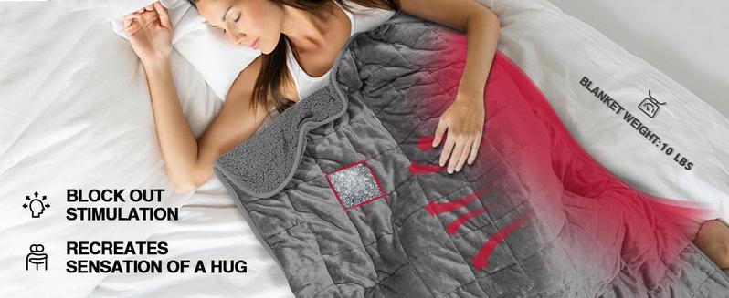 Heated Weighted Blanket 10 lbs, Heavy Electric Throw Blanket with Premium Glass Beads, Twin Size, Cozy Soft Flannel, 10 Heating Settings, Perfect Present for Winter, Women, Mother's day Christmas, New Year Gift