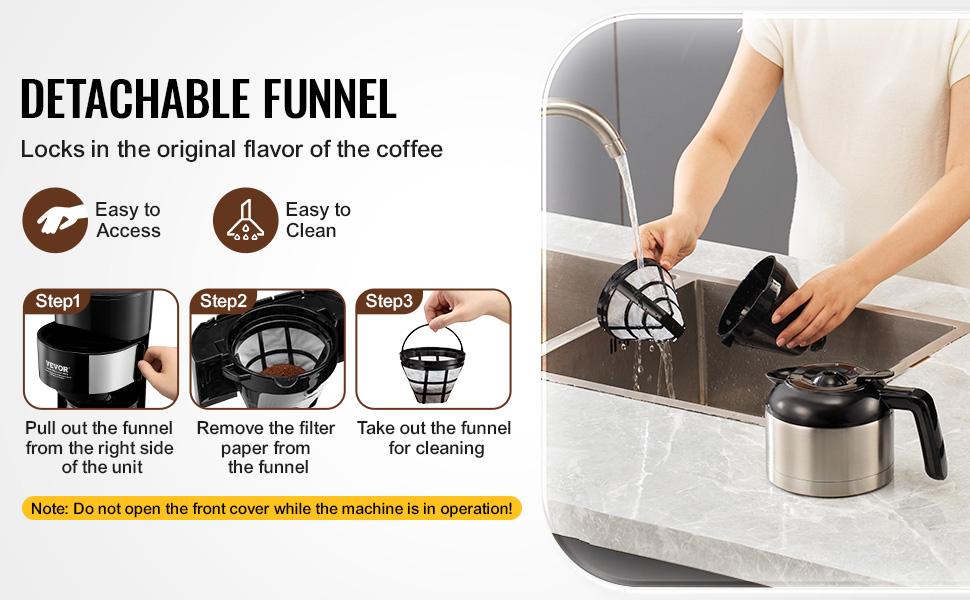 VEVOR Coffee Maker with Grinder, 8 Cup Programmable Coffee Machine, Grind and Brew Coffee Maker with 24-Hour Timer for Auto Brew, Reusable Filter, for Home Office Restaurant VEVOR Coffee Maker with Grinder, 8 Cup Programmable Coffee Machine, Grind and Brew Coffee Maker with 24-Hour Timer for Auto Brew, Reusable Filter, for Home Office Restaurant