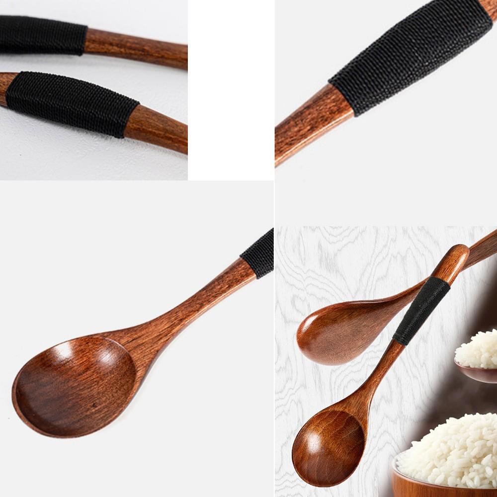 4/6 Piece Japanese Creative Wooden Spoons, Natural Eco-Friendly Soup Spoon, Sweetener Spoon, Baking Spoon Set/Cooking Spoon Set/Serving Spoon Set, Tableware Set, Kitchen Utensils Set, Cooking Tools