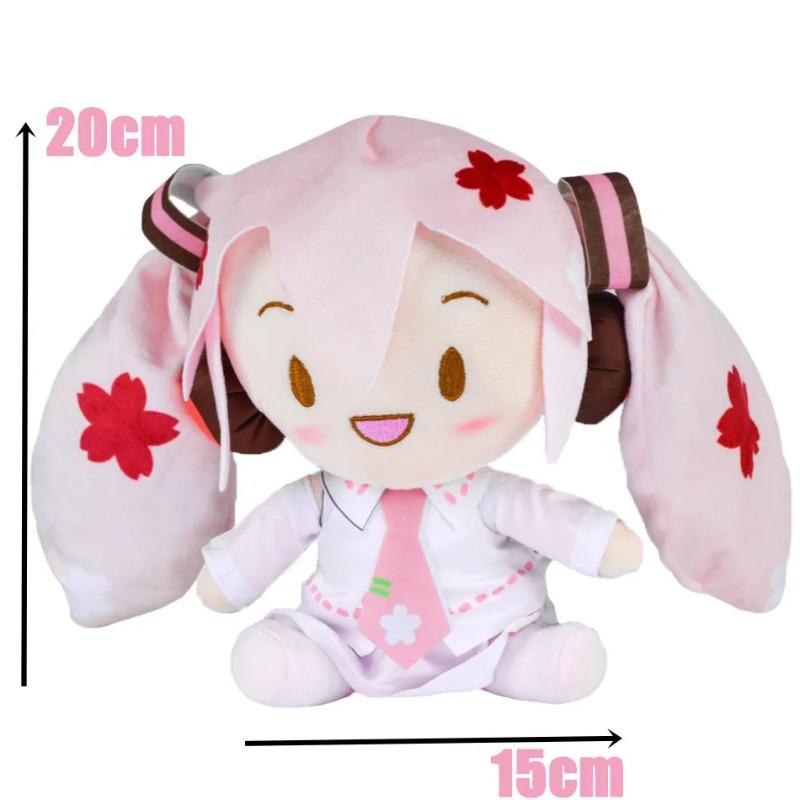 20-29cm Hatsune Miku Kawaii Q Version Fufu Figure Plush Doll Anime Peripheral Stuffed Toy Collection Model Ornament Toys Gifts