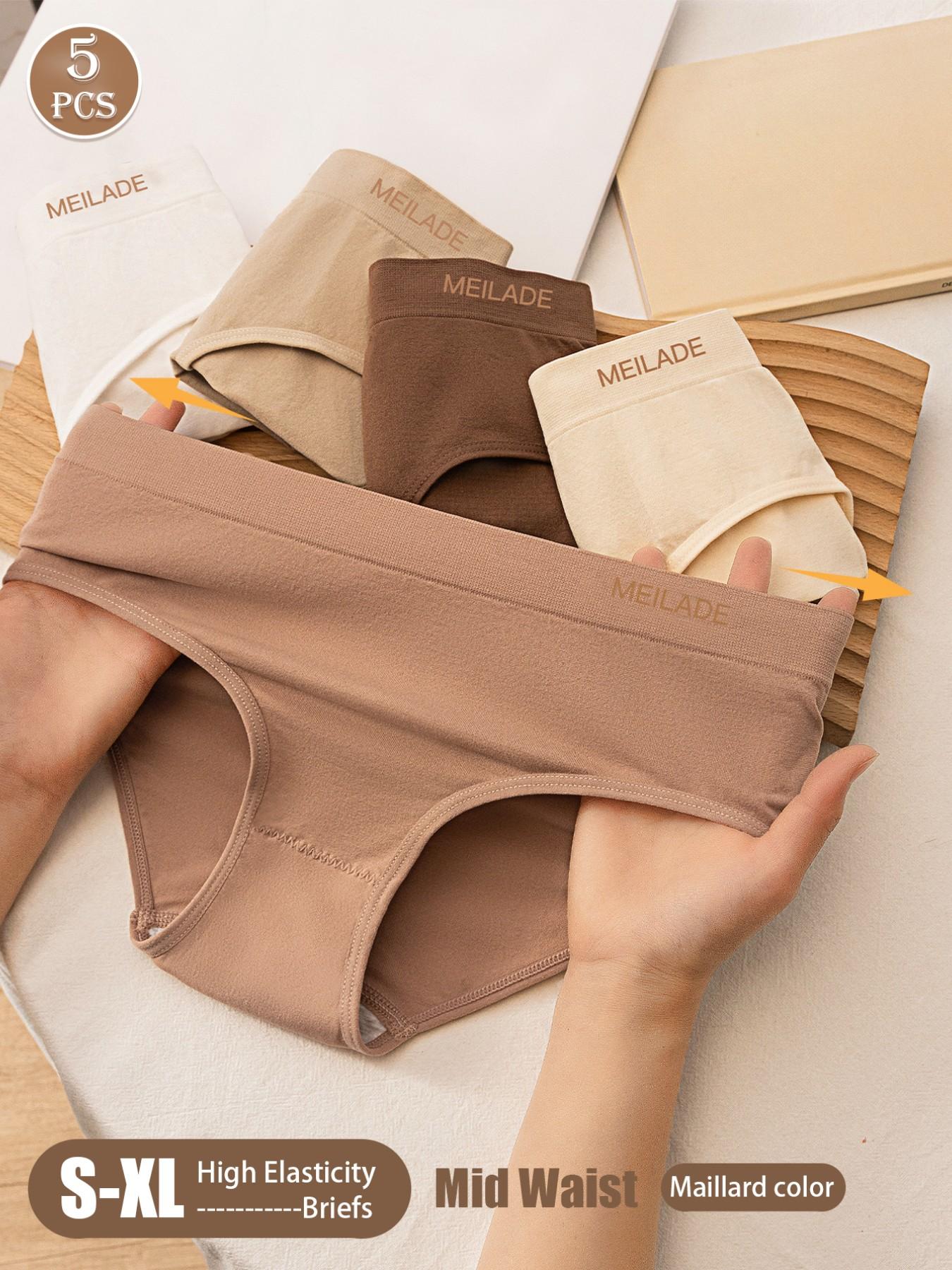 Women's Seamless Panties, Mid-Waist Design, Maillard Color, Lifting Butt Effect, High-Elasticity Fabric, Comfortable & Breathable