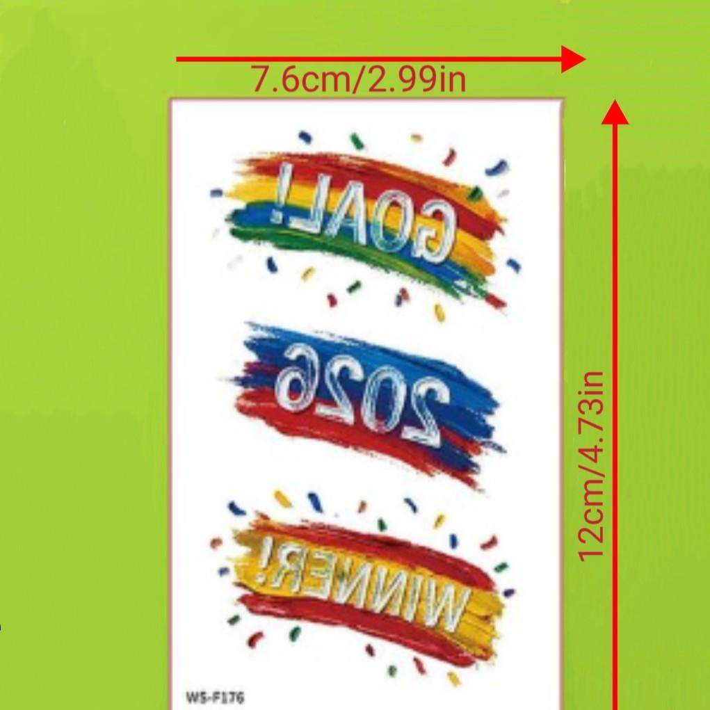 Football Tattoo Stickers, Fan Face Tattoos, Temporary Body Art for Sports Events, Party and Match Day Accessories