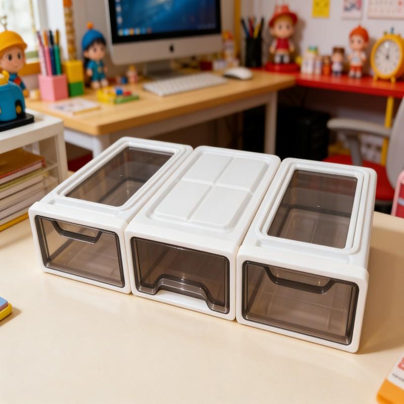 3-Piece Stackable Drawer Organizer Set for Clothing, Documents, and Household Items Ideal Storage Solution for Wardrobes and Desktops, Closet Organization and Storage, Collapsible Storage Cabinet, Storage Drawers.