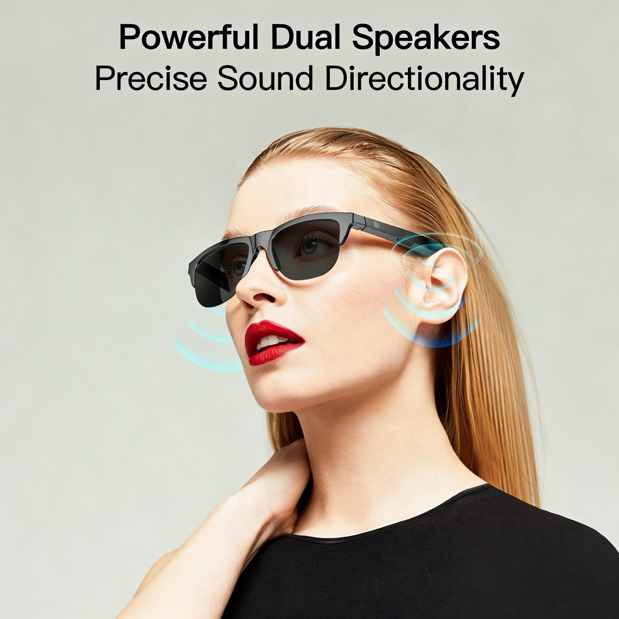 Ai APP Translation Bluetooth-compatible Smart Glasses,music glasses, with 137 languages, color changing lenses, sweat proof, clear headphones and speakers, suitable for sunglasses in travel, navigation, outdoor, conference, trade, business and other scena
