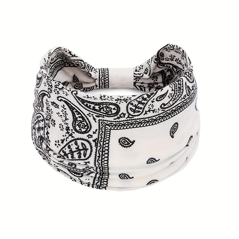 Bohemian-Style Fashion Headband - Women's Knotted, Crossed, Non-Slip Hairband - Printed Elastic Yoga Headband for Yoga, Running, and Daily Wear