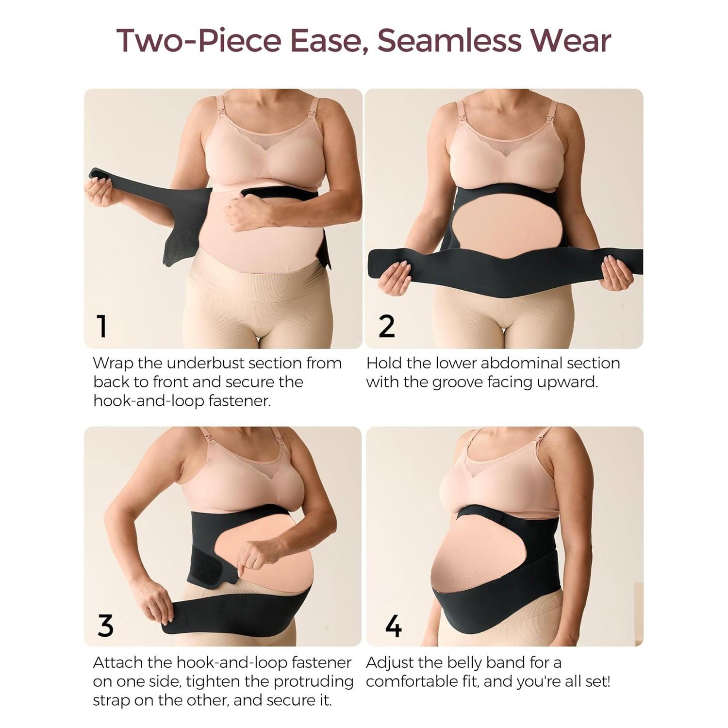 Pregnancy Belly Band, Cozy Support Ergonomic Maternity Belt, Invisible Pregnancy Support for Back, Abdomen, Waist Comfort