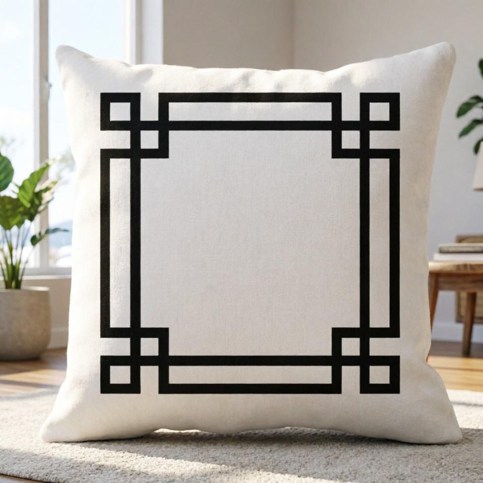 Modern Minimalist Geometric Pillow Cover, Border Cushion Case, Sofa Decoration Without Core, Stylish Home Accent